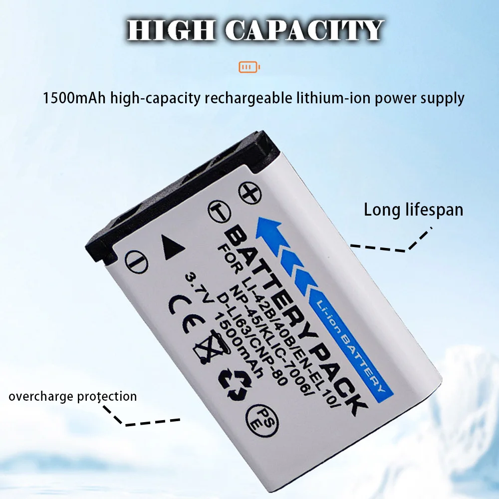 EN-EL10 Li-42B NP-45 D-Li63 D-Li108 NP-80 Camera Battery Li-40B Charger for Nikon for OLYMPUS for FUJIFILM for Pentax For Casio