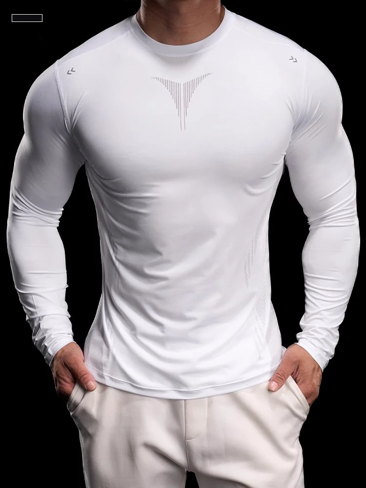 

GM Новая тенденция Мужская одежда для фитнеса Обтягивающая одежда Long Sve Беговая тренировочная база irt Long Sve Футболка с высокой эластичностью Trend