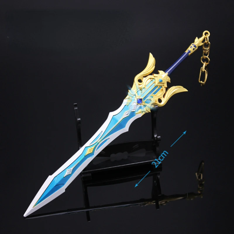 Genshin Impact Game Surrounding 21cm Pine Sound When The Five-star Sword Alloy Weapon Model Ornaments Collection Gift Toys