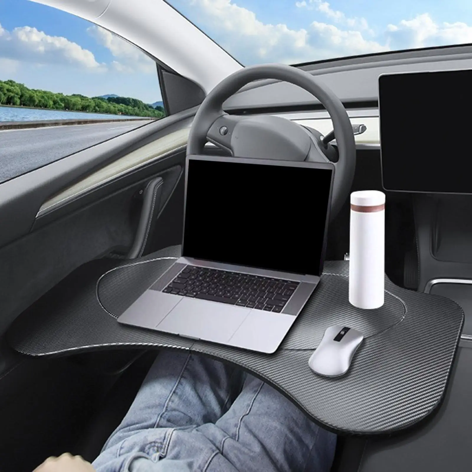 

Food Tray Desk Cup Bottle Holder Car Interior Decoration Foldable Table Car Table Tray for Tesla Model 3 Y Vehicle Truck