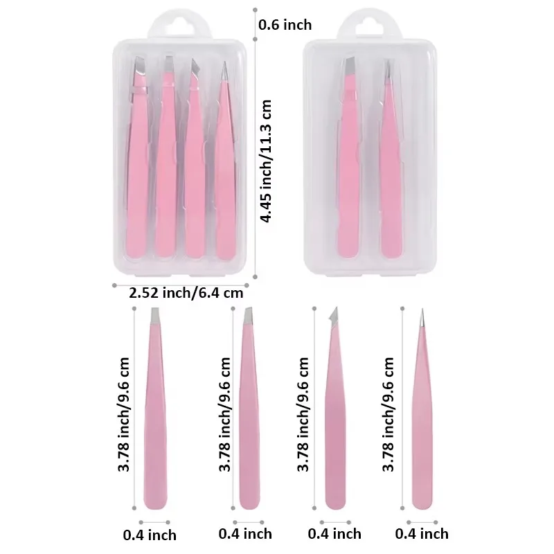 High-Quality Eyebrow Tweezer Hair Beauty Fine Hairs Puller Stainless Steel Slanted Brow Clips Removal Makeup Tools