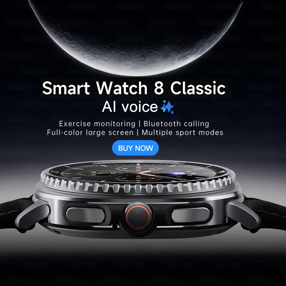 New Classic Watch 8 Smart Watch For Men Women AMOLED Screen GPS Motion trajectory Heart Rate Bluetooth Call 1.43" HD SmartWatch