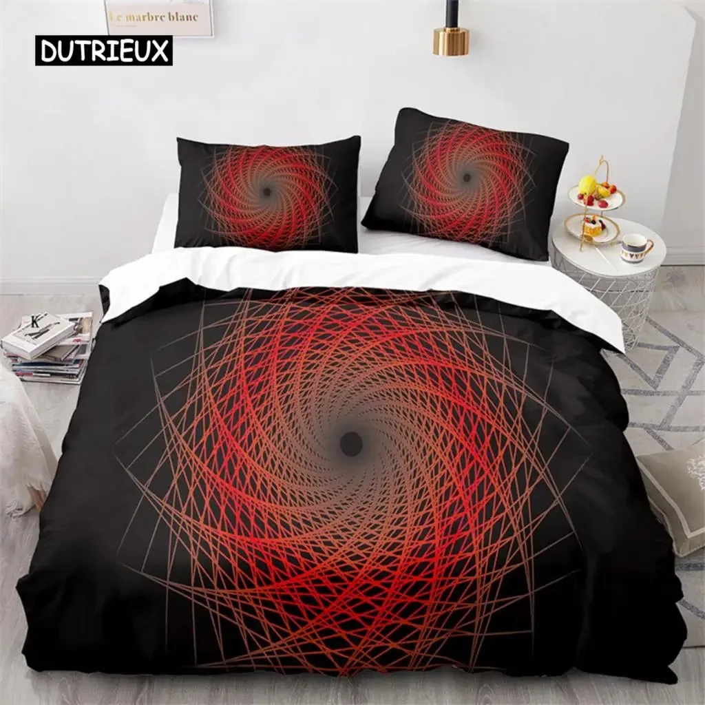 

Colorful Geometric Duvet Cover Set Psychedelic Swirl Bedding Set King Queen For Kids Adults Room Microfiber Abstract Quilt Cover