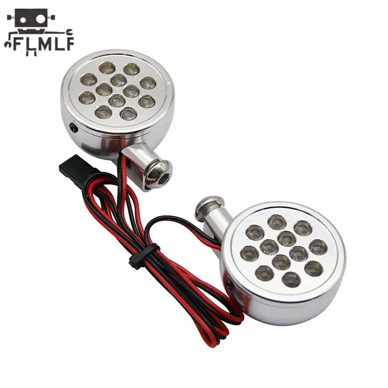 Rc Gas Car CNC Metal Front Light Lamp Assembly with LED Lights for 1/5 HPI ROFUN BAHA ROVAN KM BAJA 5B 5T 5SC Truck Parts