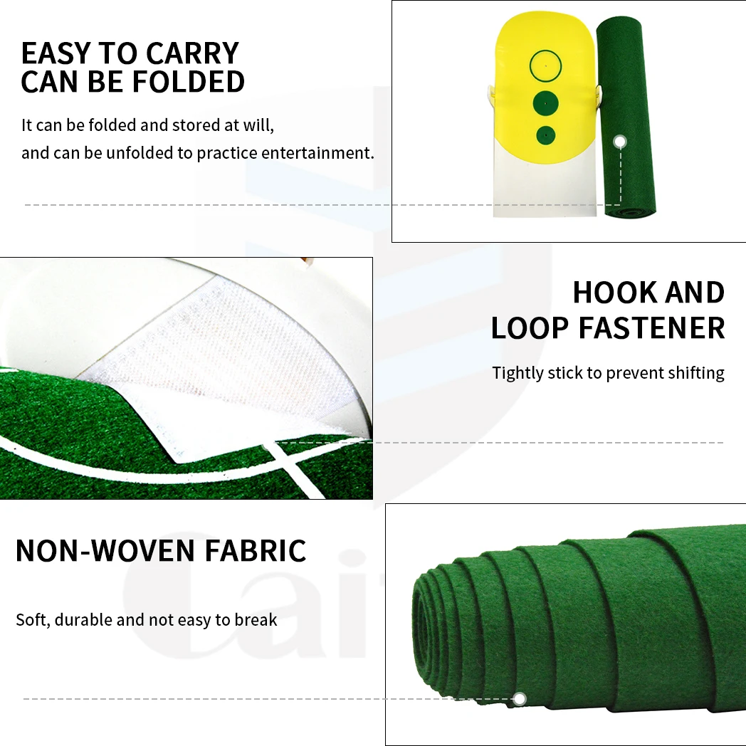 Caiton Golf Putting Mat: Portable Foldable Design, 6 Adjustable Slopes, Realistic Indoor Green with Auto Ball Return