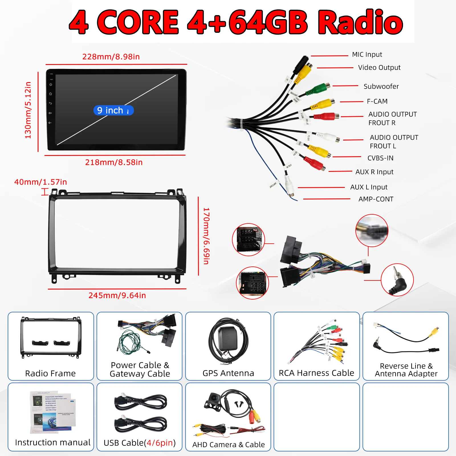 MOPECT Android 15 voor Benz Sprinter Volkswagen Crafter 2006 - 2016 Android autoradio multimediaspeler GPS stereo CarPlay