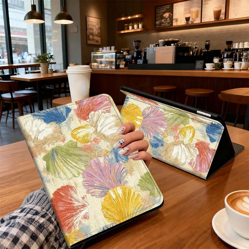 

Shell Graffiti Art Pattern For iPad Pro 7 8 9 Gen 2 11 13 5th 6th 10th 11th M5 M4 12.9 10.9 10.2 Inch 2024 2025 Tablet Case