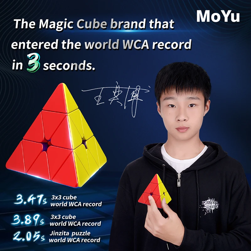 MOYU RS Pyraminx Kubus Ajaib Magnetik Moyu RS M Kubus Maglev Mainan Puzzle Profesional RS M Kubus Piramida Cubo Magico Hadiah Anak-anak