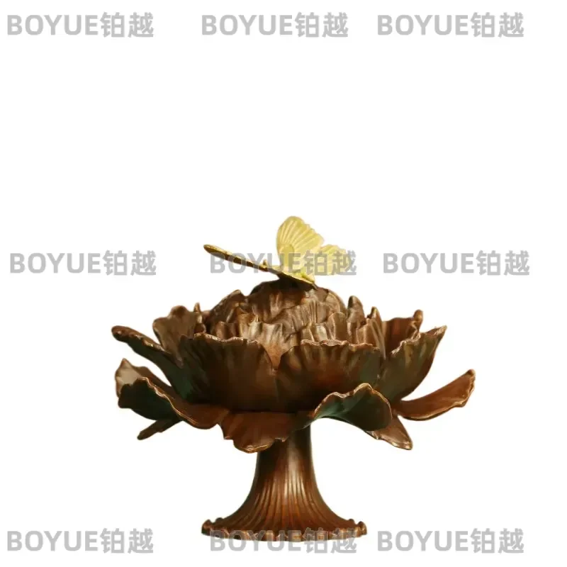 Custom Butterfly Dance Copper Incense Burner Zen Aromatherapy Holder Creative Tea Room Decor Ornament Plate for Home