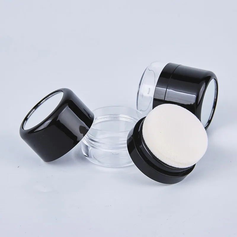 

100Pcs Loose Powder Box with Mirror Travel Portable Powder Case with Mushroom Sponge Puff DIY Cosmetic Foundation Powder Case