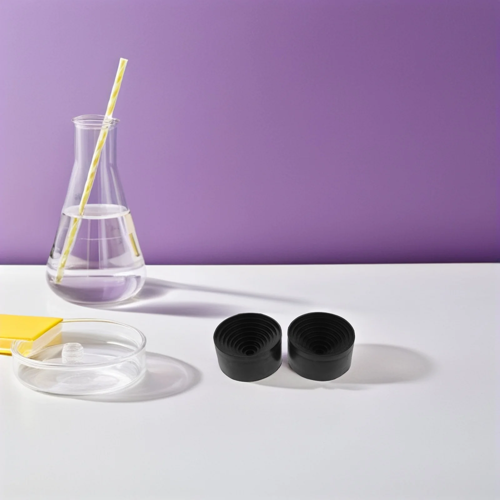 

2 Pcs Flask Holder Chemistry Lab Equipment Support Base Bottom Black Rubber Stand