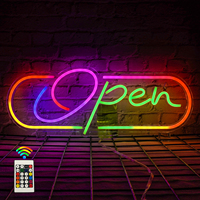Open Business Neon Led Sign Room Decoration Shop Party Multiple Color Modes Light USB Lamp Remote Control Advertising Signboard