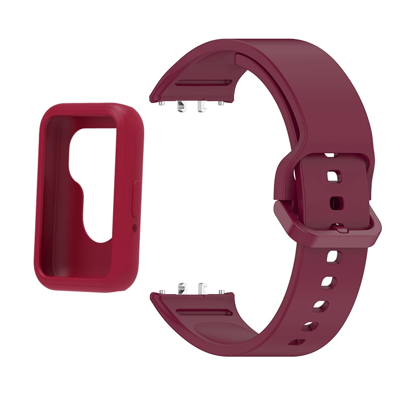 [Soft Cover Case+Watch Strap] Suitable for Samsung Galaxy Fit 3 SM-R390 Spare Strap Silicone Strap