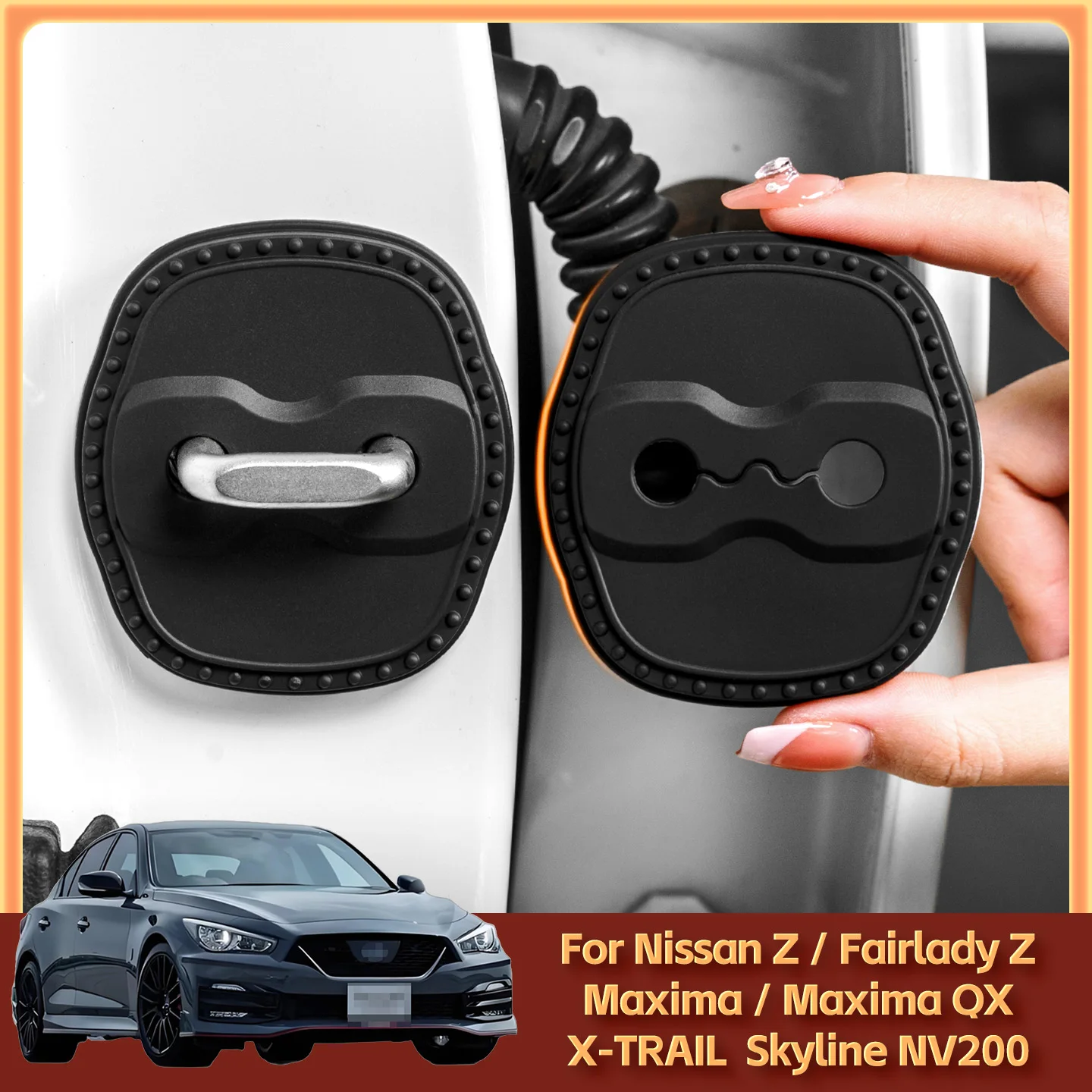 Funda protectora de silicona para cerradura de puerta de coche, decoración protectora para Nissan Z/Fairlady Z X-TRAIL Maxima/Maxima QX Skyline NV200, 2/4 Uds.