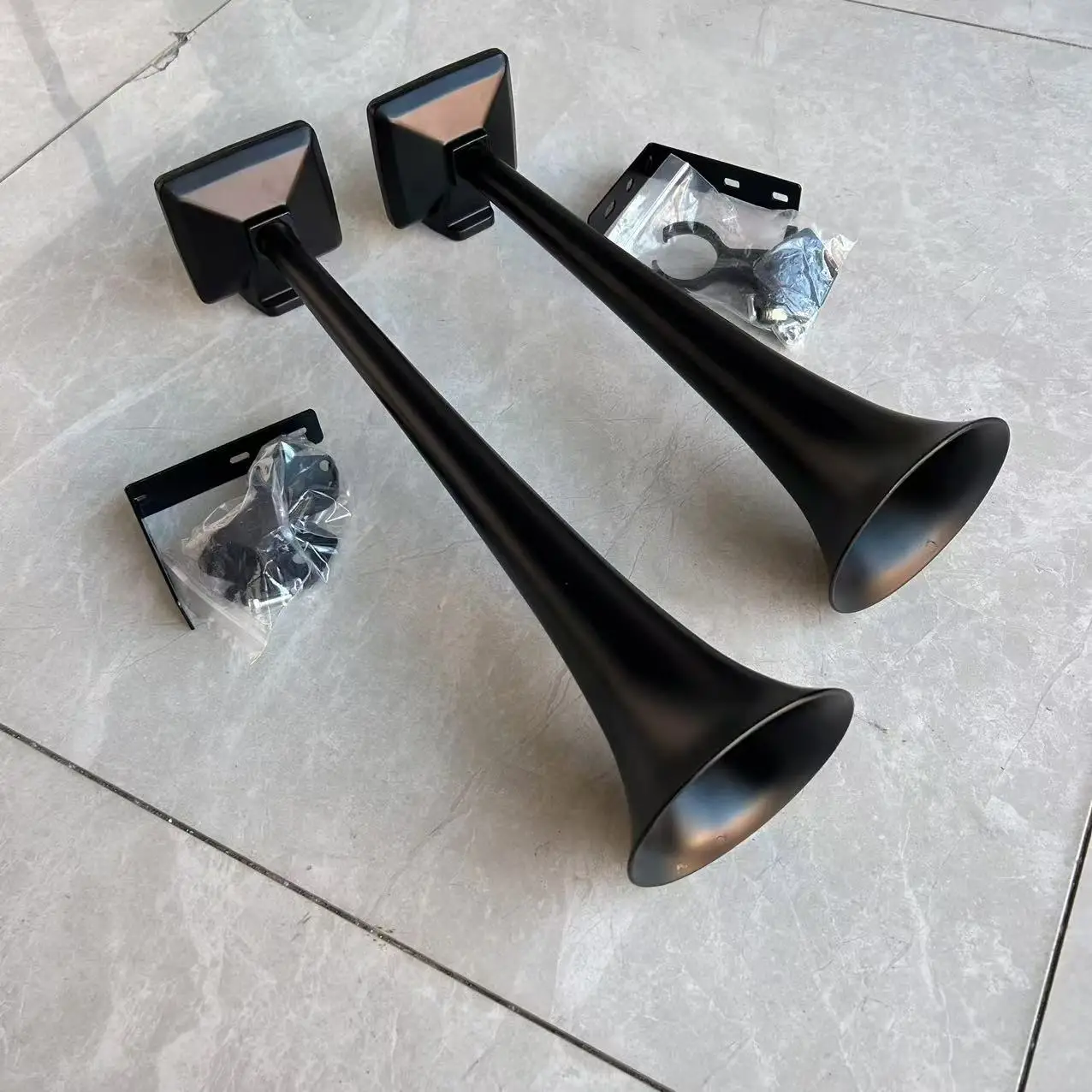 Acessórios de caminhão cromo de ar de tubo único com sirene de áudio de carro de tweeter de alta pressão de ar