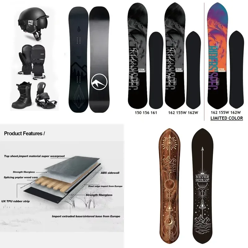 Poplar Wood Core Professional Snowboards Manufacturer Ski Snowboard OEM ODM Custom SandwichSplitboard Adult Customized