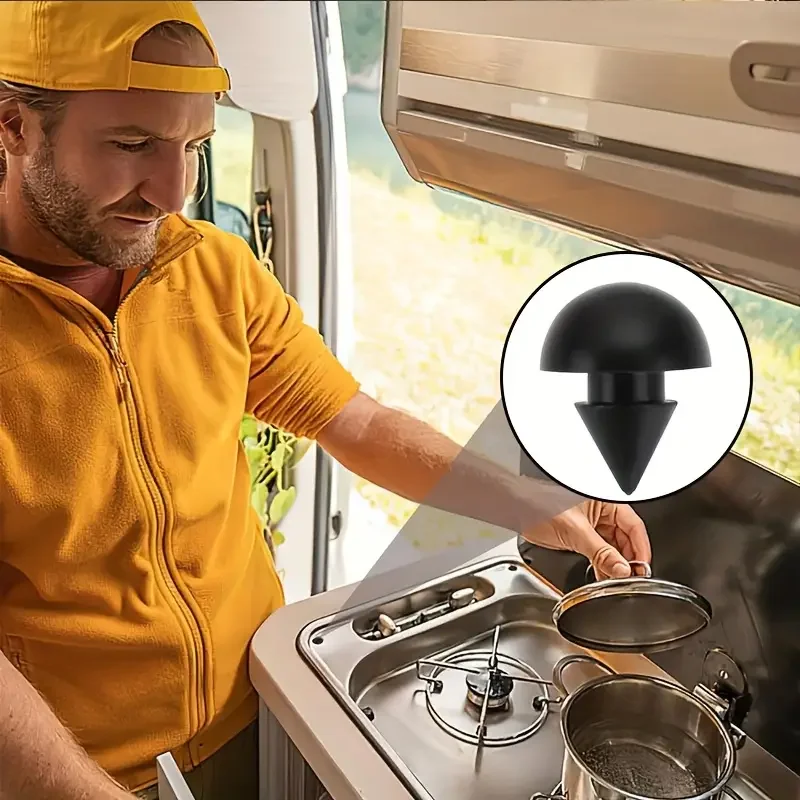 10 قطع من مصدات المطاطية السوداء لتخييم القافلة - فواصل مقاومة للحرارة مقاس 4.5 مم، ورافعات غطاء غير قابلة للانزلاق لمنع الخدوش والانسكاب