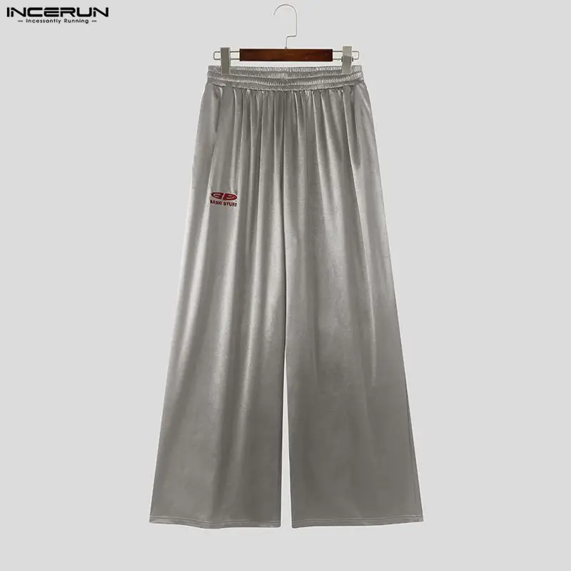 

INCERN Men's Pants Elastic Waist Joggers Embroidery Casual Trousers For Man Streetwear Oversize Fashion Male Wide Leg Pants 2026