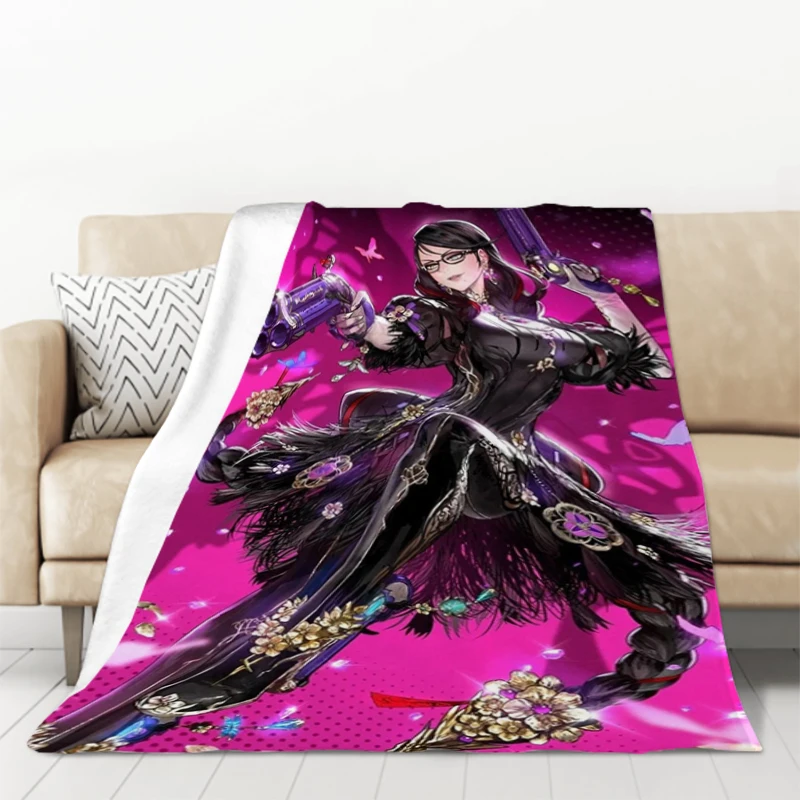 Игровое одеяло Bayonetta, постельное белье из микрофибры, одеяла для кровати и бросает пушистые покрывала на диван, покрывало на колено