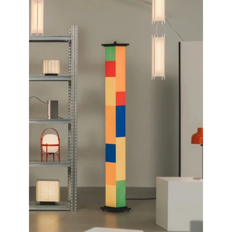 creative colored standing lamp，Nordic style colorful striped dopamine floor lamp, study atmosphere decorative lamp