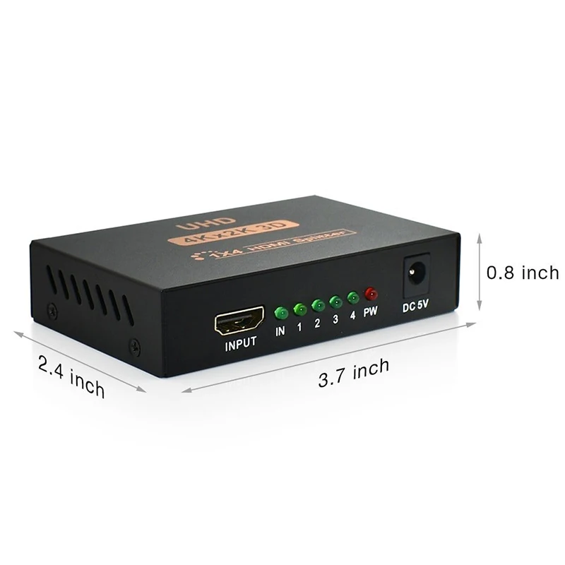 Convertitore Splitter compatibile 1x4 HDMI 1 In 4 Out amplificatore Splitter HD 1.4 HDCP 4K/1080P doppio Display per HDTV DVD PS3 Xbox