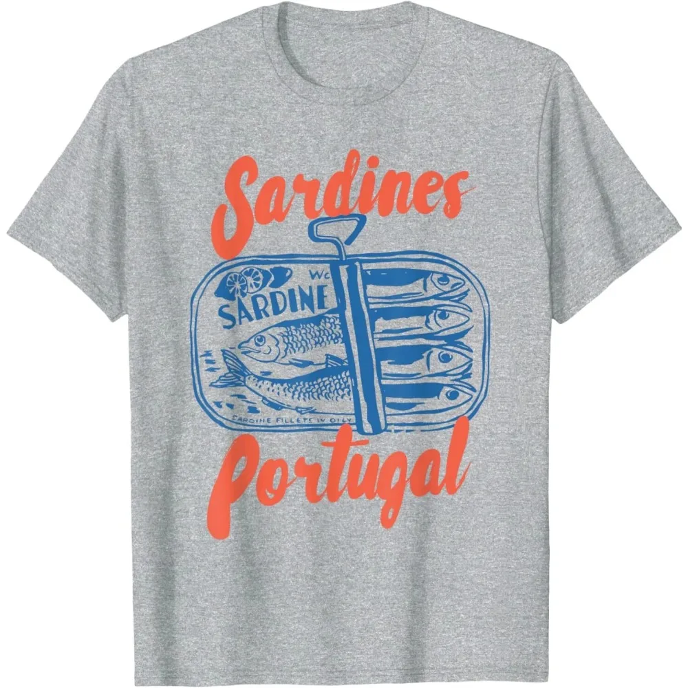 Sardines Portugal Seafood Graphic T-shirt Men Women European Coastal Travel Short Sleeve Unisex Daily Tops