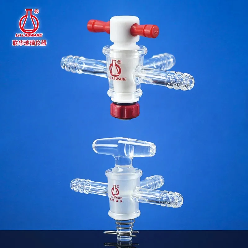 High Vacuum T-Type Piston PTFE/Glass Valve Tee Joint LH-286-V