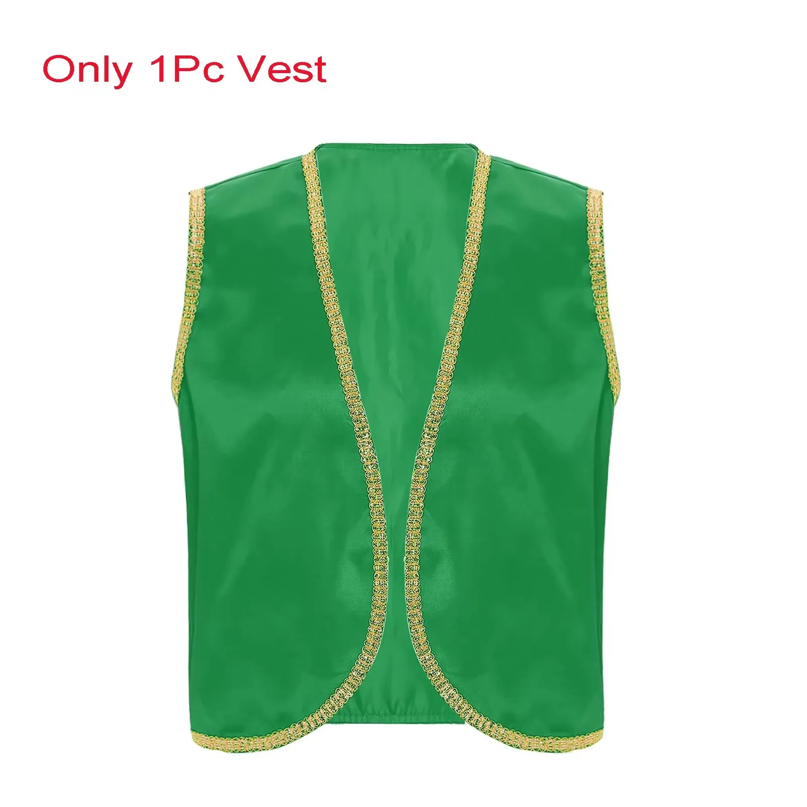 Heren Arabische Prins Kostuum Perzisch-Arabisch Aladijn Halloween Rollenspel Mouwloos Vest met Broekpak Carnavalsoutfits