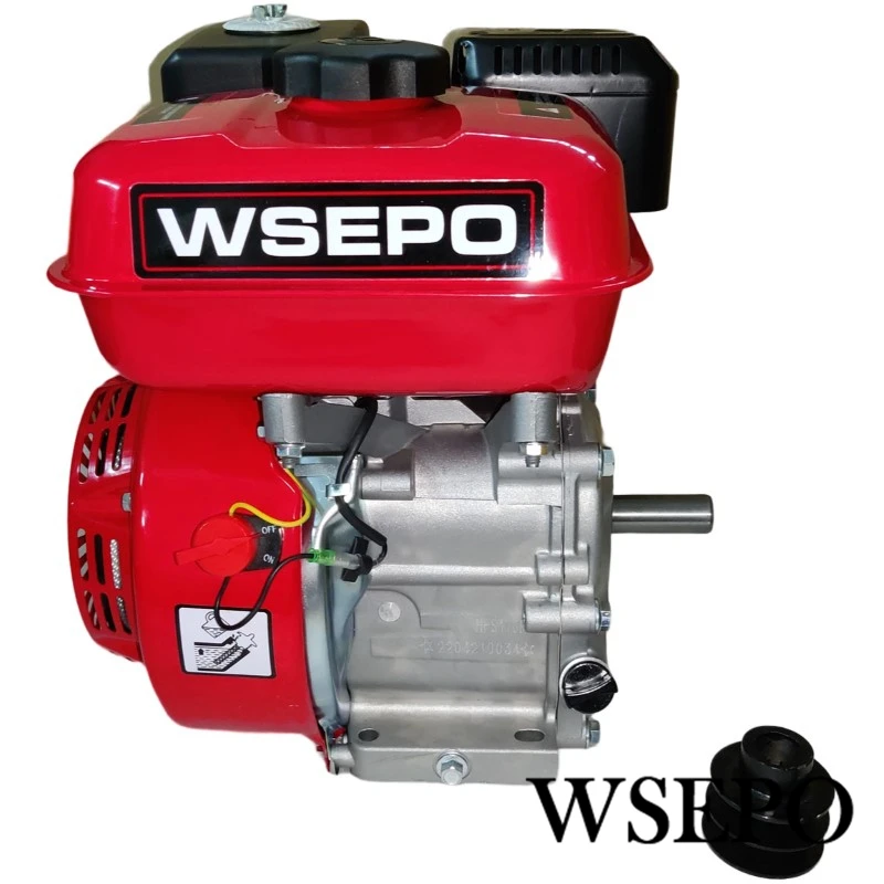 Top Quality! WSE-168FB (GX200 Type) 6.5HP Air Cool 4 Stroke Gasoline Engine With V  Pulley Applied For Gokart Water Pump Genset