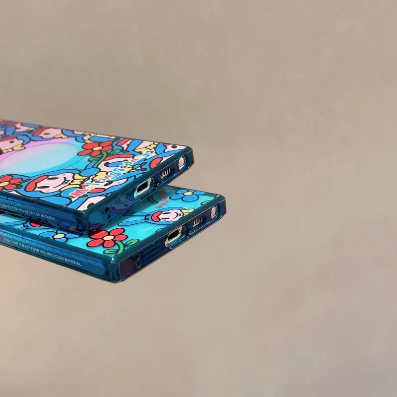 Rabbit Carrot Cat Colorful Border Magnetic Acrylic Case for Samsung Galaxy S22 S23 S24 Ultra S24+ Plus Protective Shell