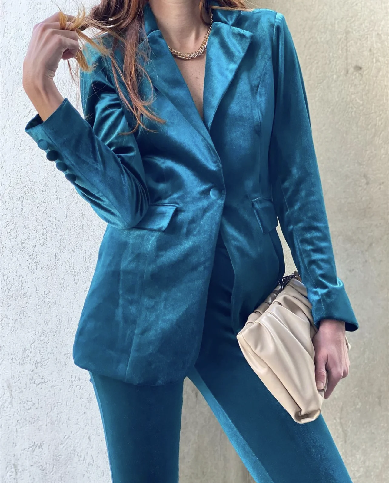 Herbst Samt Frauen Anzüge Hosen Set Zwei Stücke Formale Blazer Elegante OL Büro Blazer + Hose Angepasst Abend prom Kleid