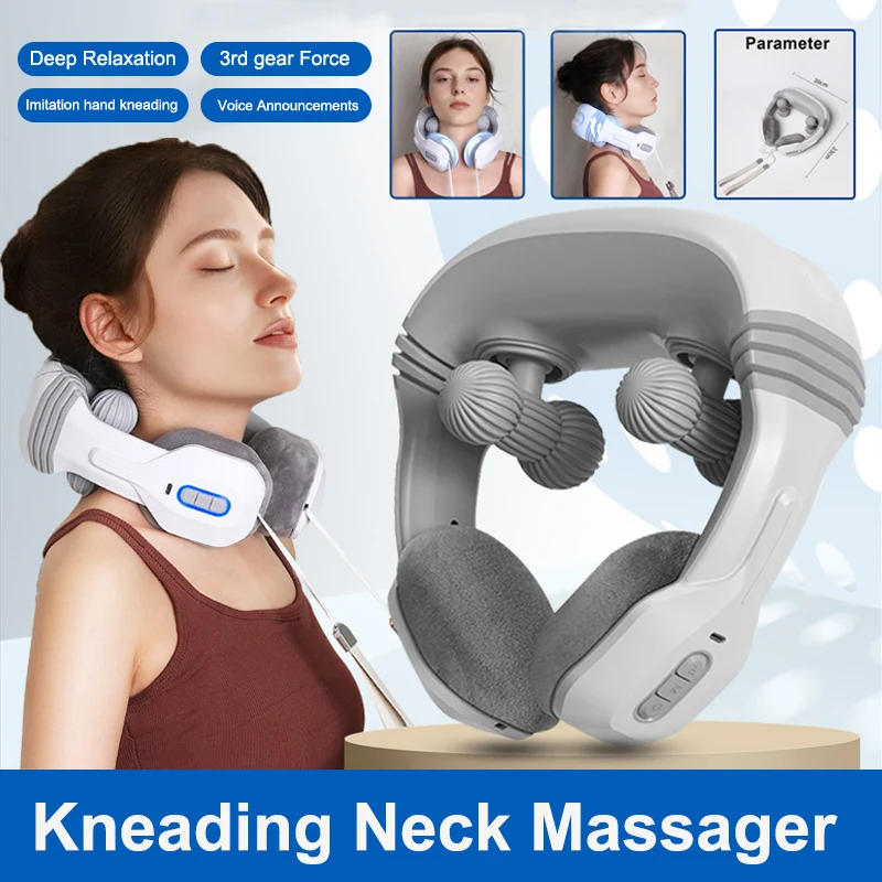 

Новый электрический умный массажер для шеи 3-го передачи, глубокое расслабление, бытовой перезаряжаемый массажер для разминания шеи, горячий компресс, поддержка шеи