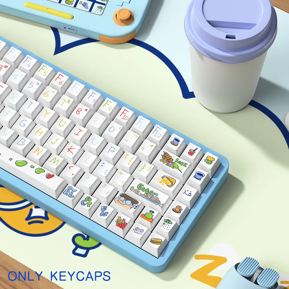 A relaxed day Original Theme Keycaps Cherry Profile Personalized Keycap For Mechanical Keyboard with 7U and ISO keys