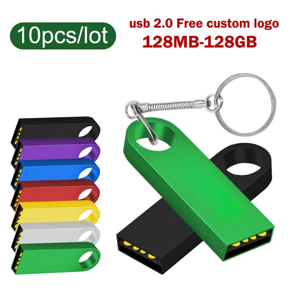 

10 шт./лот, USB-флешки с бесплатным нанесением логотипа, реальная емкость, 4 ГБ, 8 ГБ, 16 ГБ, 32 ГБ, металлические флеш-накопители 2.0, оптом для фотографов, подарочные флешки, накопители для данных