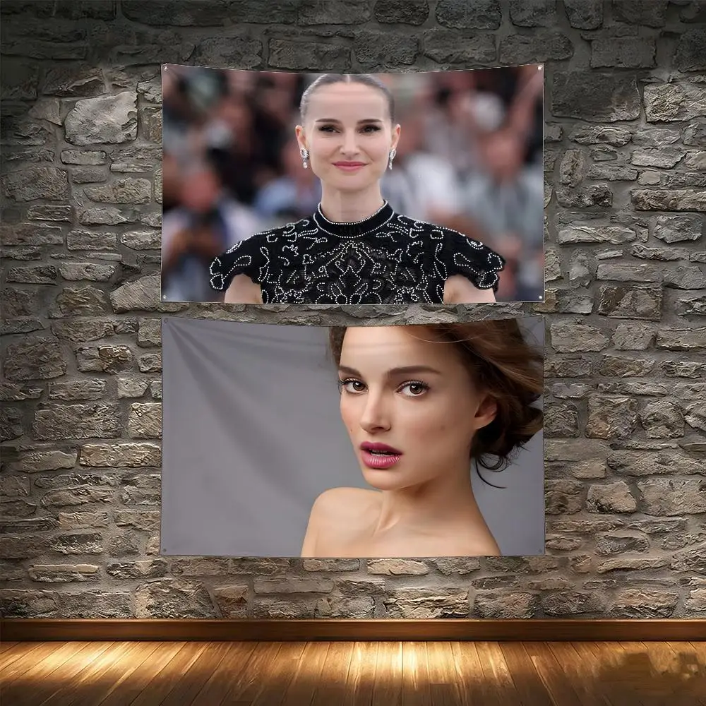 superstar N-Natalie Portman Flags Tapestry Creative Pattern Photo Living Room Wall Art Party Outdoor Decor