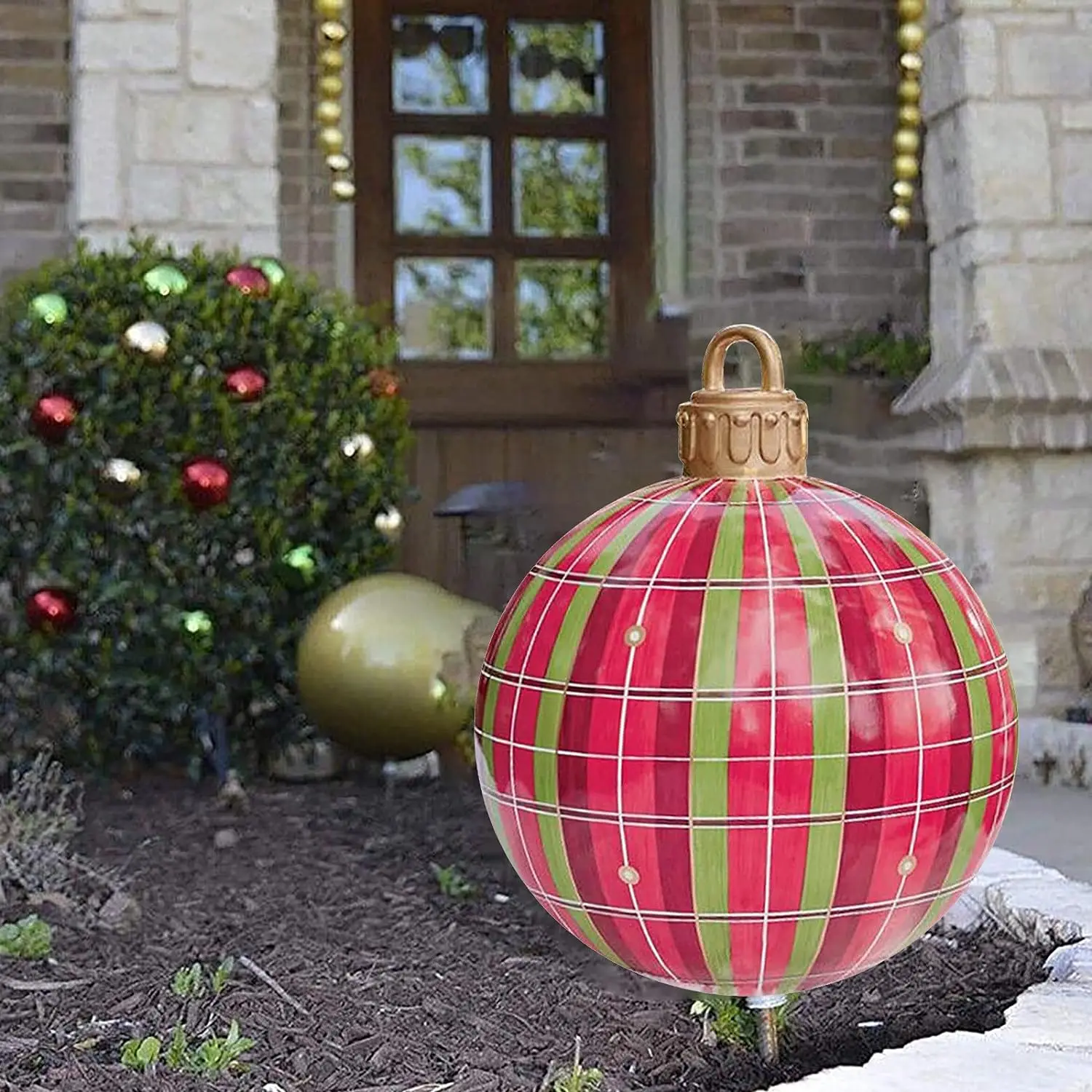 

60cm/23.6in Christmas Inflatable Baubles,Outdoor Decorations Balls,24 Inch Giant Christmas Inflatables Balls with Pump
