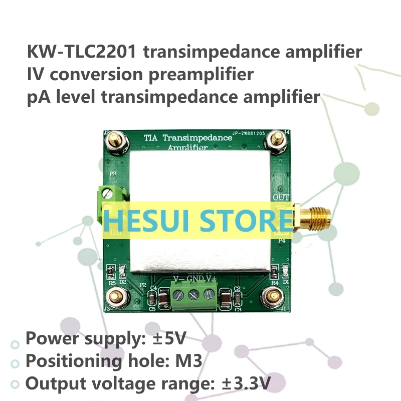 TLC2201 TIA Transresistance amplifier Weak current measurement module IV converts pre-amplified silicon photoelectric detection