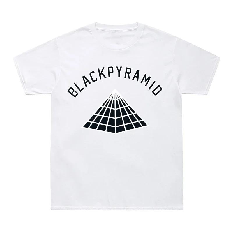 T-Shirt à Manches Courtes et Col Rond pour Homme et Femme, Streetwear en Coton, de Marque, avec Imprimé Pyramide Noire, Marron, Hip Hop, Été