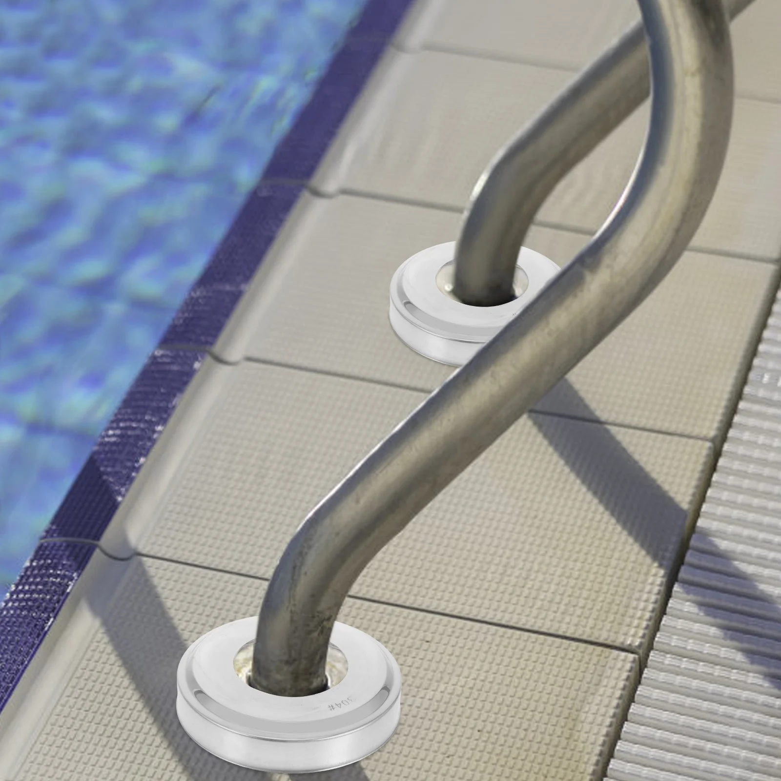 

2 Pcs Handrail Decorative Cover Pool Handrails Rings for Inground Ladders Thicken Caps Covers Stainless Steel Accessories Pools