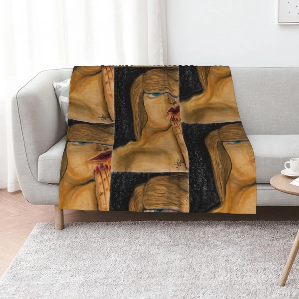 Blue eyed blonde Throw Blanket for winter Plush Sofa Blankets For Sofas Thin Cute Blankets