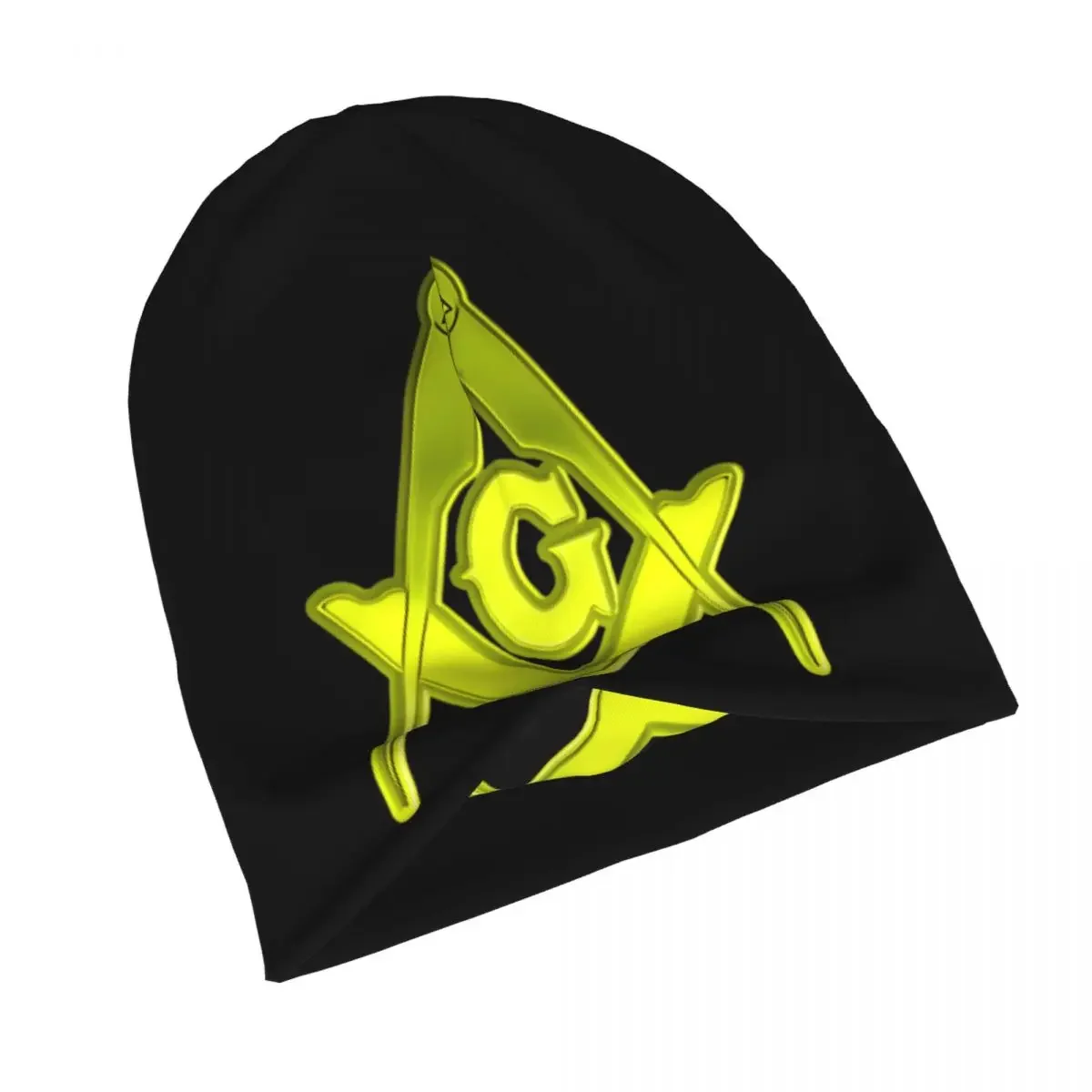 Freemasonry Lime Green Freemason Compass Skullies Beanies Hats Goth Men Women Outdoor Caps Warm Dual-use Bonnet Knitting Hats