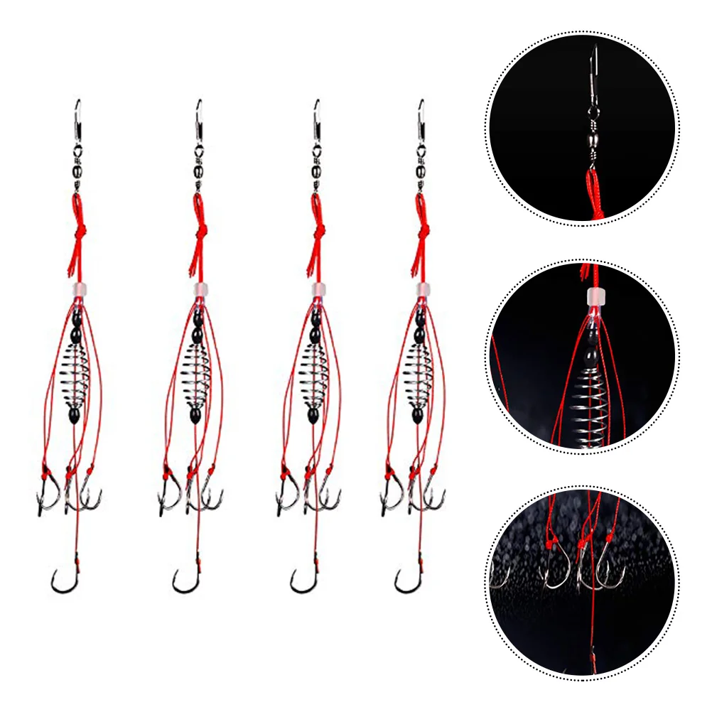 

Super Strong 4PCS Bait Fishing Hooks Made of High Carbon Steel with Anti- Spring Feeder Design