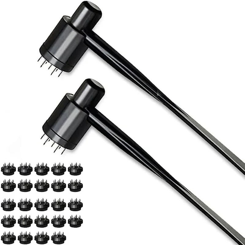 Supernew 7 Star Needle & Plum Blossom Dermal Hammer,Seven Star Needle,Seven Star Dermal Needle Hammer (2 Box/26Pcs)