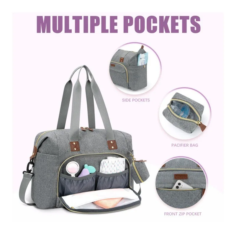 large-capacity-polyester-diaper-tote-bag-insulated-bottle-pockets-pacifier-case-luggage-sleeve-detachable-strap