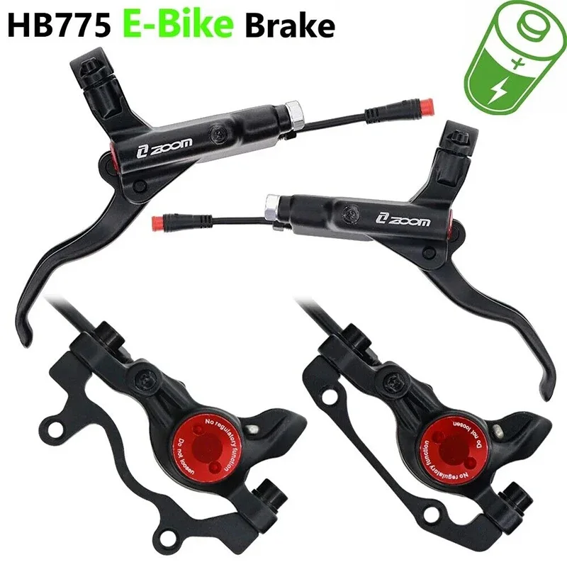 

ZOOM E-BIKE Hydraulic Brake Lever Power Off Electric Bicycle Brake Set Front Rear 160mm Rotor Scooter Folding MTB Disc Brake