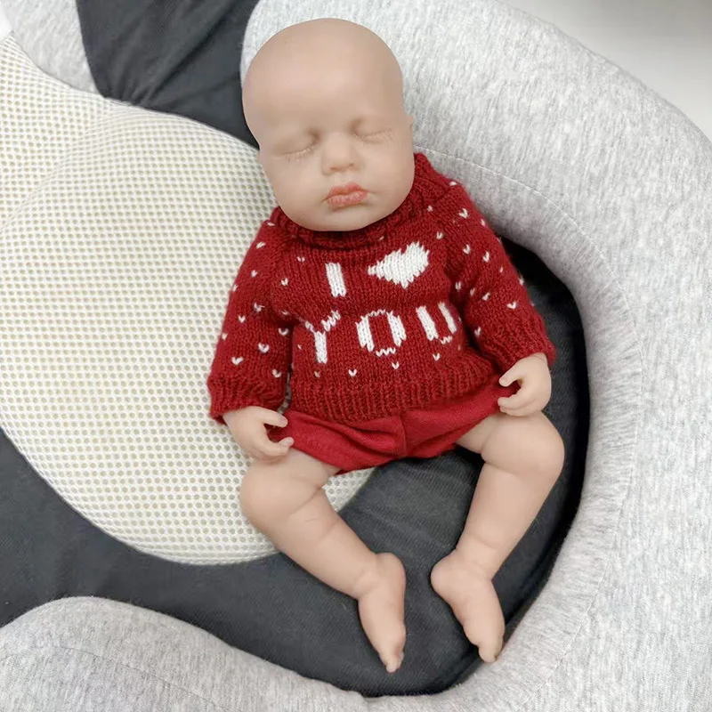 Boneca Reborn Loulou de 10'' com Pintura 3D Realista, Silicone Sólido Platina Super Macio, Flexível e Elástico de Alta Qualidade com Veias Visíveis