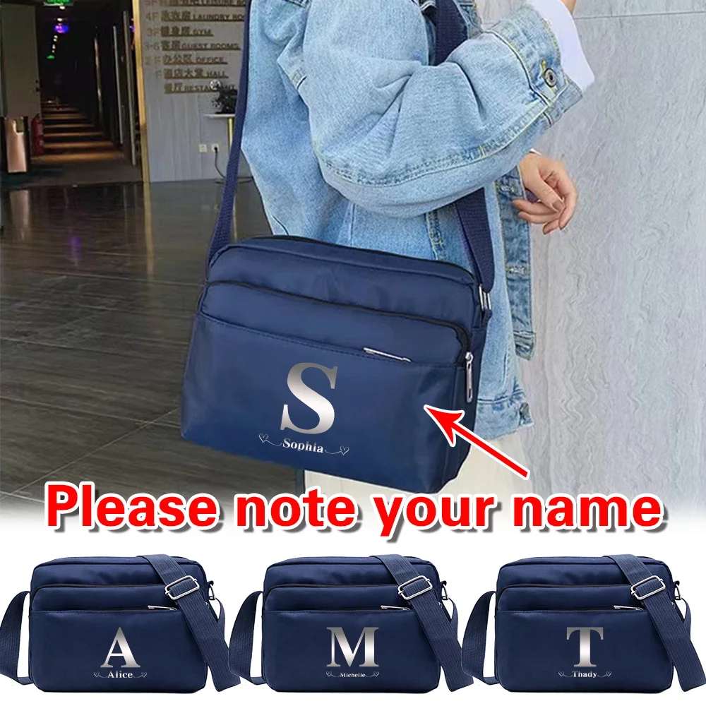 

Сумка через плечо на одно плечо с индивидуальным именем, дорожная сумка для телефона на открытом воздухе, регулируемые ремни, простой и прочный пакет для хранения