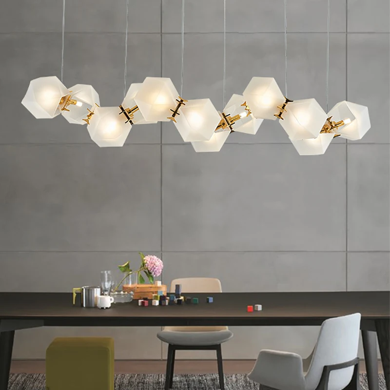 Modern Led Horizontal Ceiling Chandelier Home Decoration Lamps Long Pendant Light Home Decor Lustres Luminária for Living Room