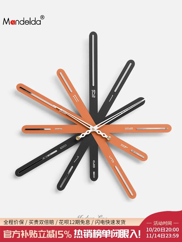 

2025 New Arrival Nordic Wall Clock - Stylish Light Luxury Artistic Clock for Living Room, Home Decor & Wall Mounting