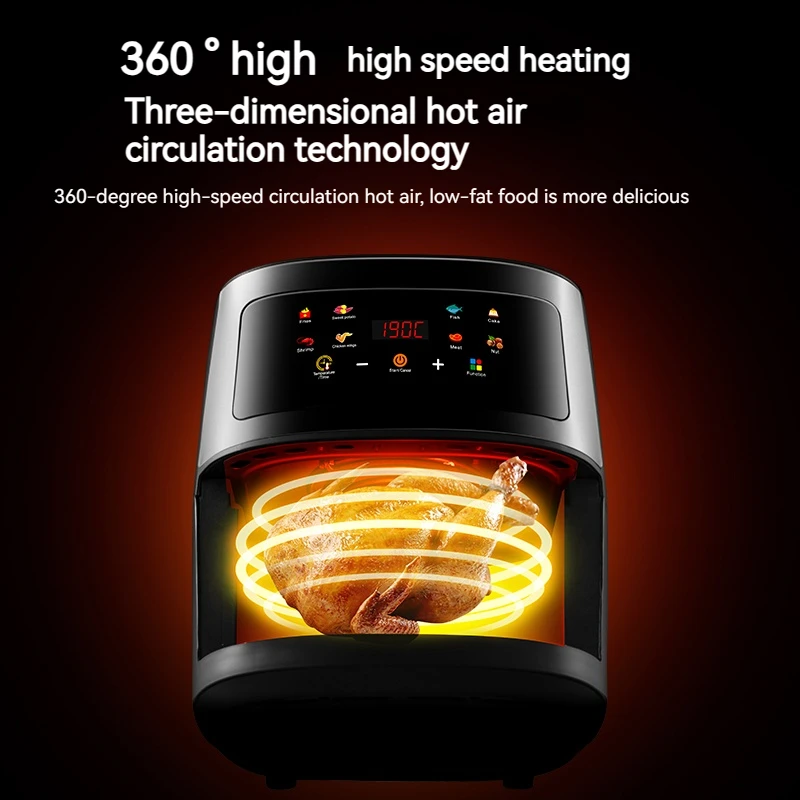 OEM 5L 6L 8L Consumenten Rapporten Beste Hot Mini Rack lucht Friteuse Zonder Olie Slimme Rvs Digitale lucht friteuse